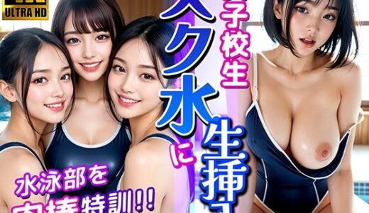 女子校生スク水に生挿入  水泳部を肉棒特訓！