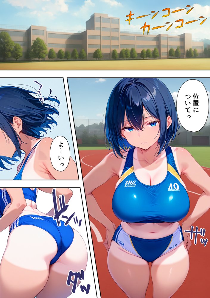 陸上部部長で幼馴染の強気な彼女が催●おじさんに寝取られ孕まされる話【ぶるーと】 エロ同人誌画像 001