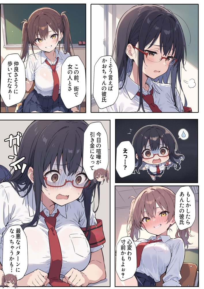 俺の前だとド変態になる真面目生徒会長の話 彼氏と喧嘩編【aiもみむ出版】 エロ同人誌画像 011