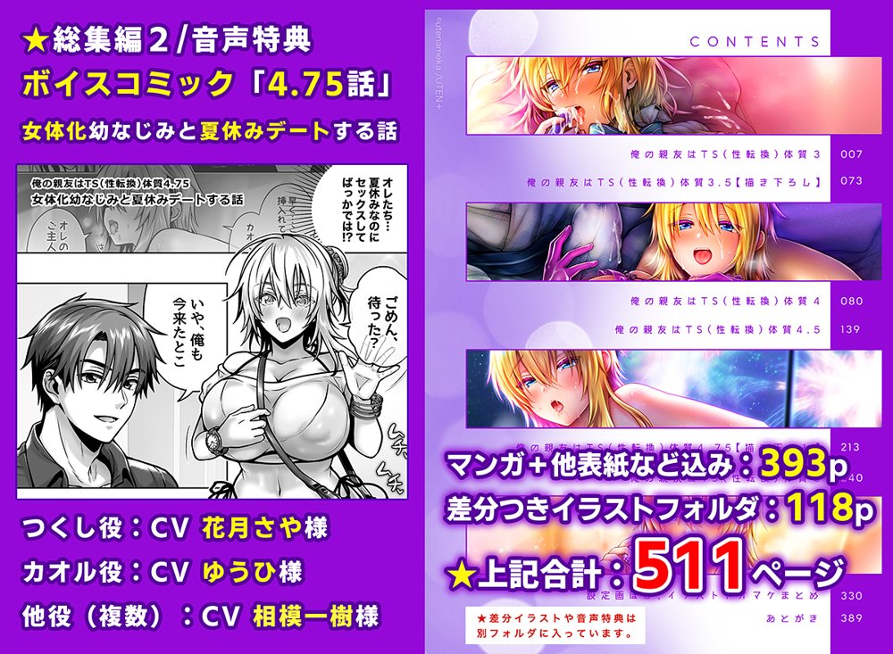 俺の親友はTS（性転換）体質 総集編2【UTEN＋】 エロ同人誌画像 010
