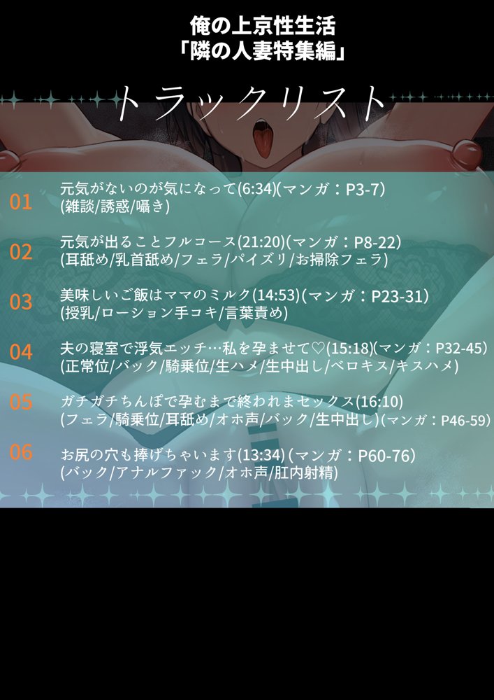 俺の上京性生活「隣の人妻特集編、音声付き」【白玉湯】 エロ同人誌画像 002