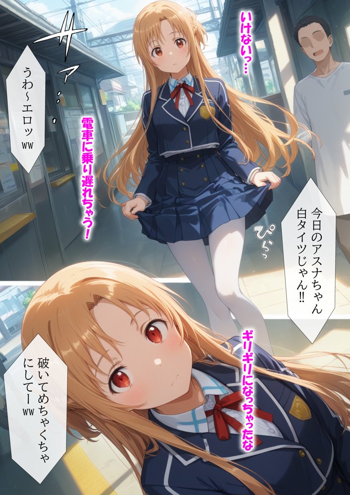 調教ヒロイン 結〇明日奈編 電車でオス達に痴〇されてメスにされました【がじゅまる工房】 エロ同人誌画像 001