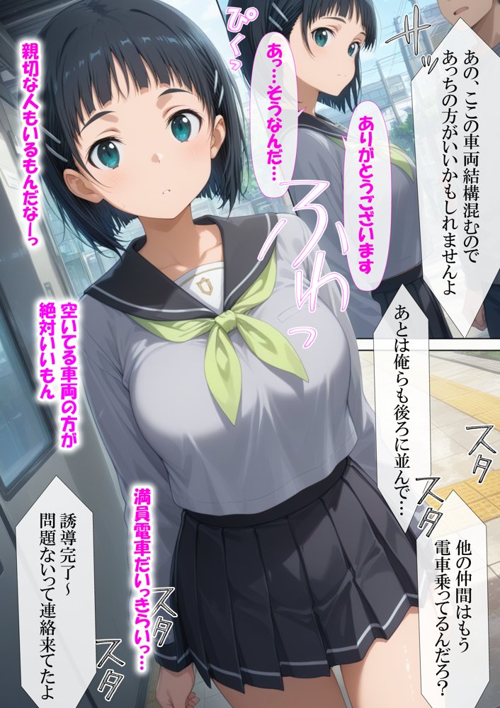 調教ヒロイン  桐ケ〇直葉編 電車でオス達に痴〇されてメスにされました。【がじゅまる工房】 エロ同人誌画像 001