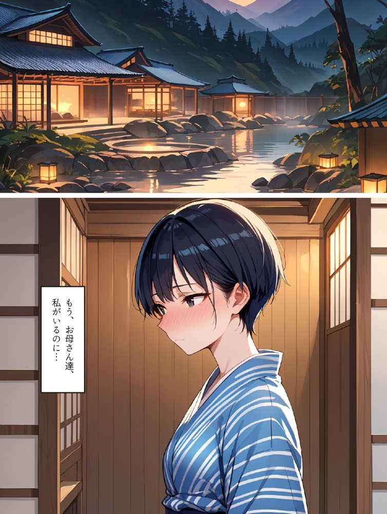 深夜の露天風呂でおじさま達に色々教わることになる萌奈ちゃん【影愛産業】 エロ同人誌画像 003