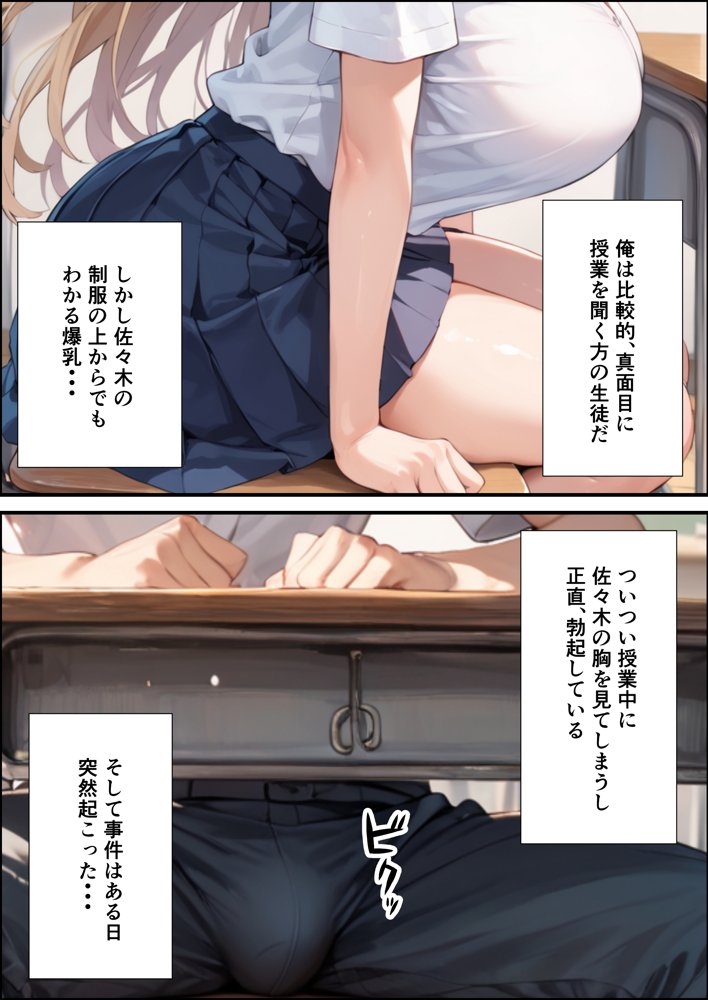 陰キャの俺が隣の席のギャルJKの爆乳を眺めてたら襲われた話【体験版20P】【くろも！のドリームランド】 エロ同人誌画像 004