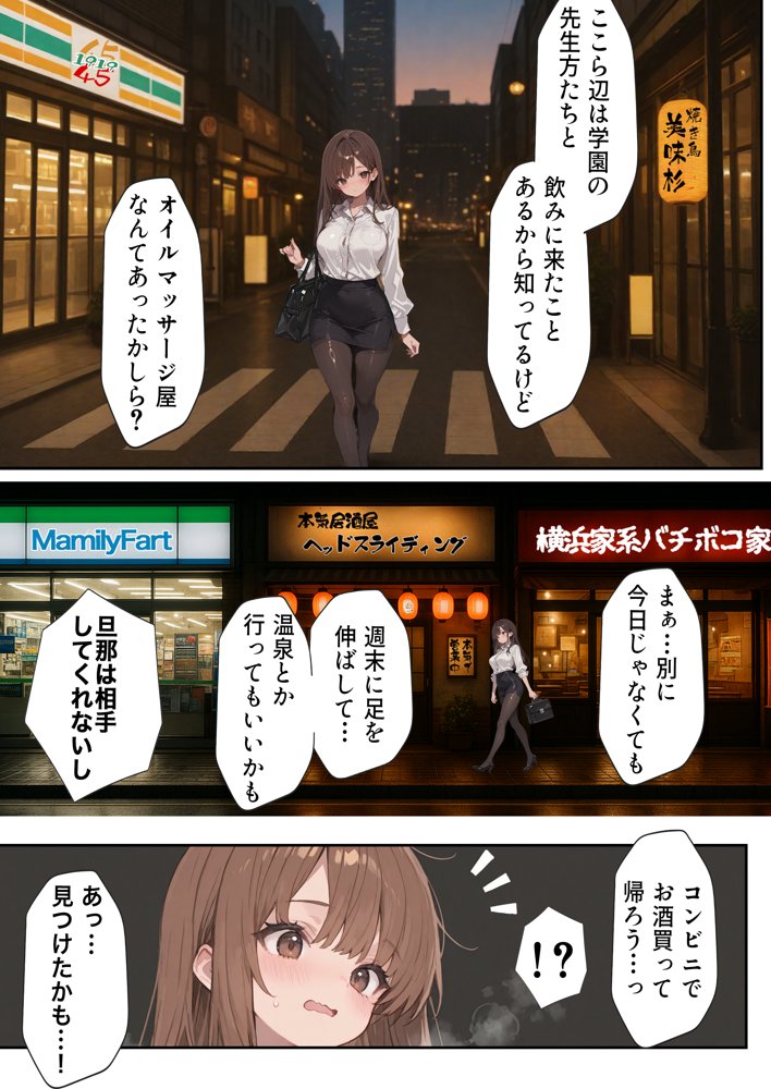子宮催○アプリ-新婚人妻の英語教師（28）が媚薬オイルマッサージで寝取られる話【aiもみむ出版】 エロ同人誌画像 007