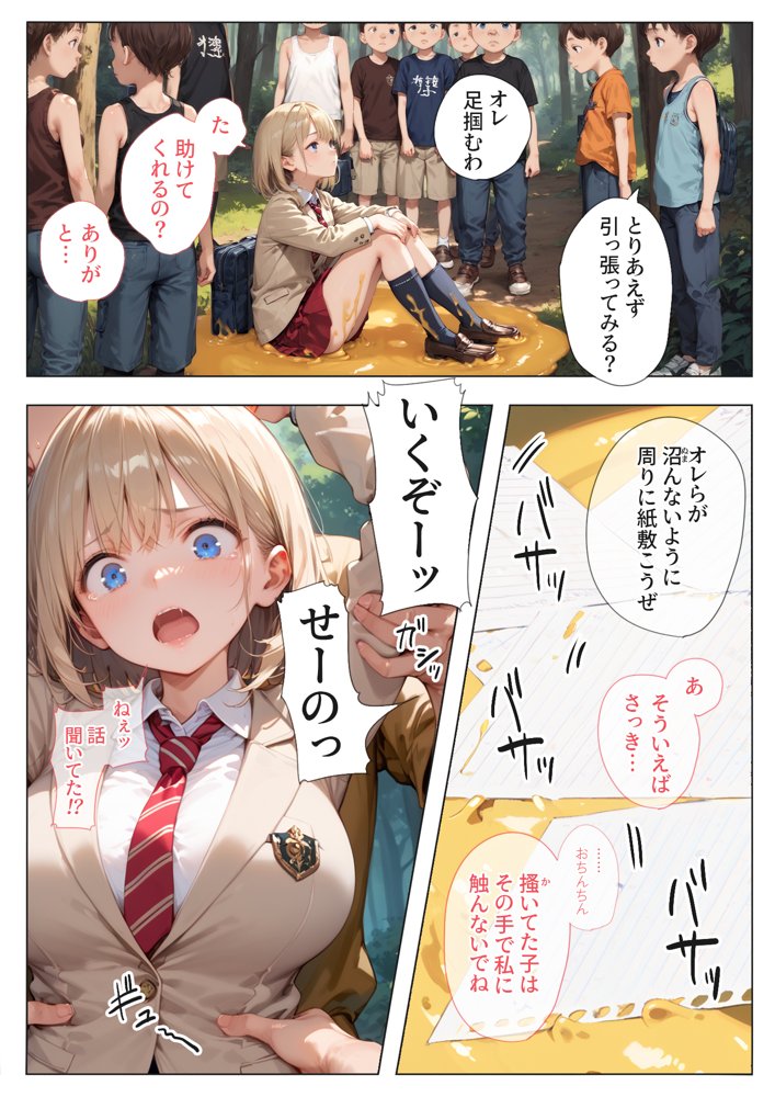 子○のシたことだから -○キの仕掛けたとりもちにJKが引っかかる-【愛・筋肉博】 エロ同人誌画像 008