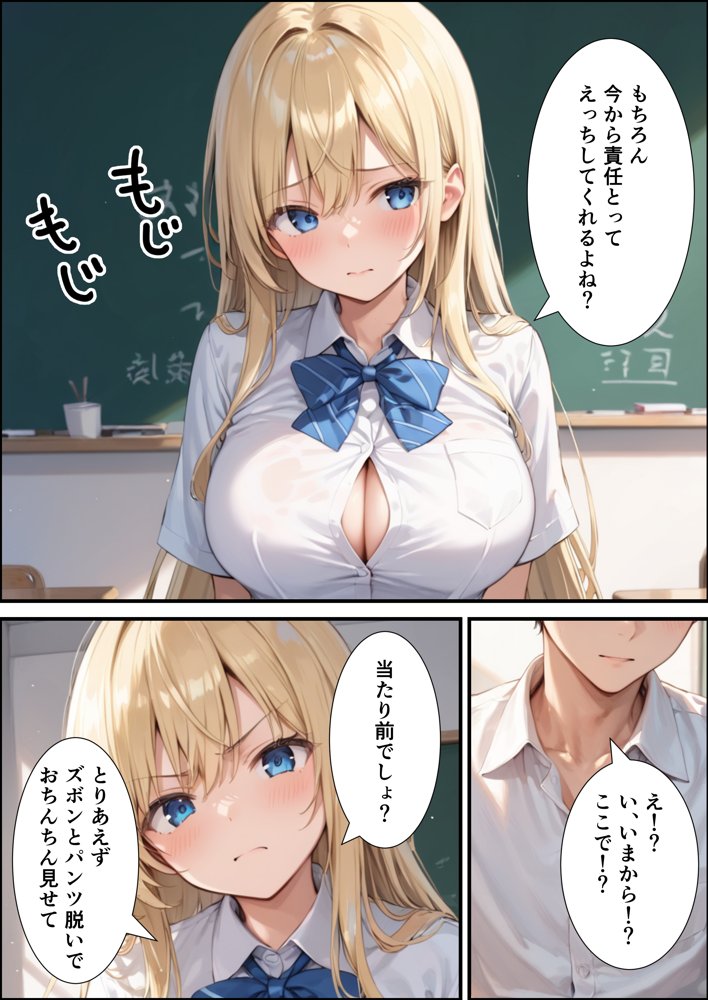 陰キャの俺が隣の席のギャルJKの爆乳を眺めてたら襲われた話【体験版20P】【くろも！のドリームランド】 エロ同人誌画像 012