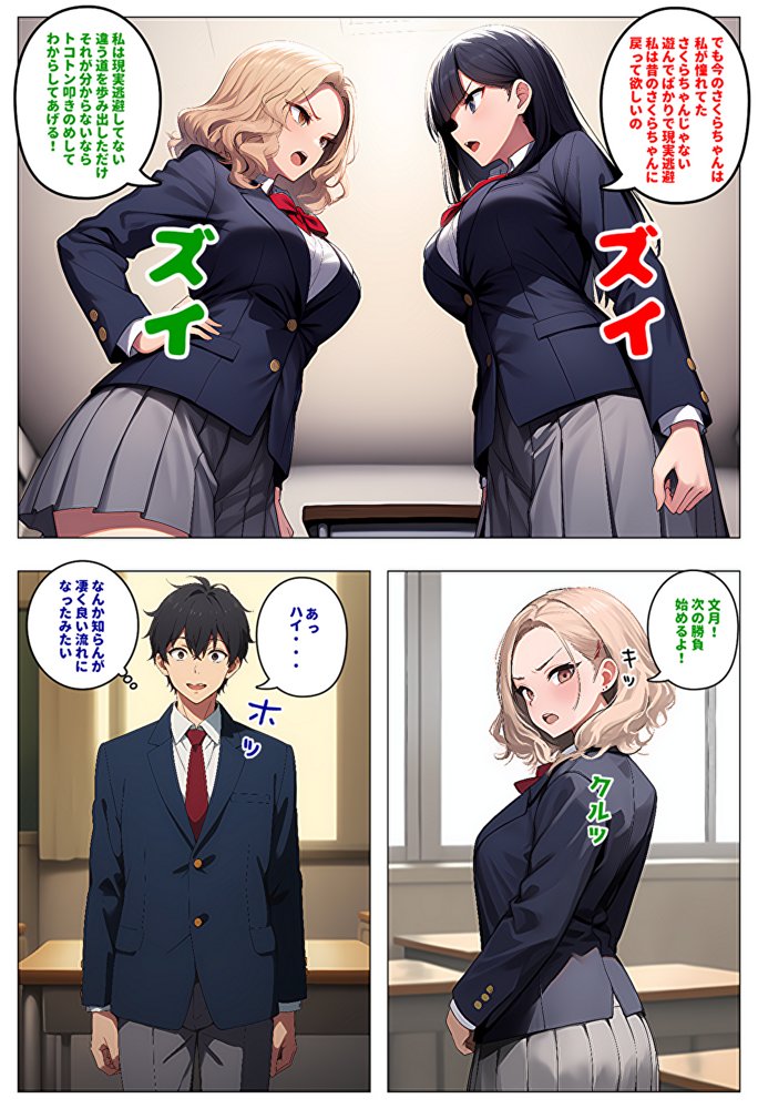 【メッチャエロい作品なので新作セールします】委員長とギャルがセックス勝負を始めたんだが俺が審判をする事になった話【暇人クラブ】 エロ同人誌画像 017