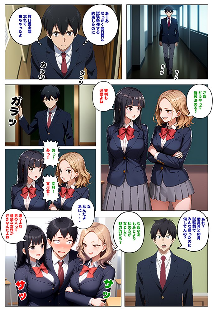 【メッチャエロい作品なので新作セールします】委員長とギャルがセックス勝負を始めたんだが俺が審判をする事になった話【暇人クラブ】 エロ同人誌画像 023