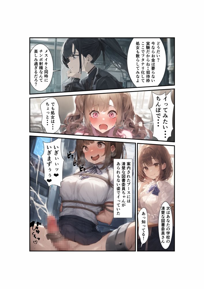 チンポ好きッ娘は機械姦でフタナリ化されて雄の快感を覚えちゃう！アヘ顔から戻れない終わりの始まり【撮影記録イラスト係】 エロ同人誌画像 006