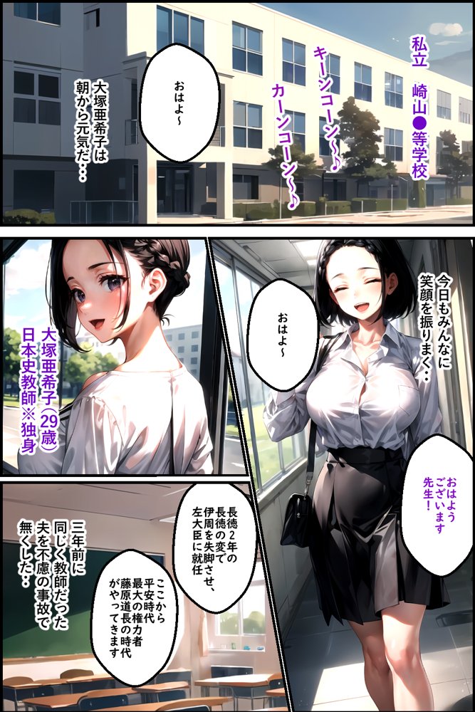 未亡人教師（上巻）大好きな先生が教頭の愛人に堕ちていた件【ピンク堂書店】 エロ同人誌画像 004