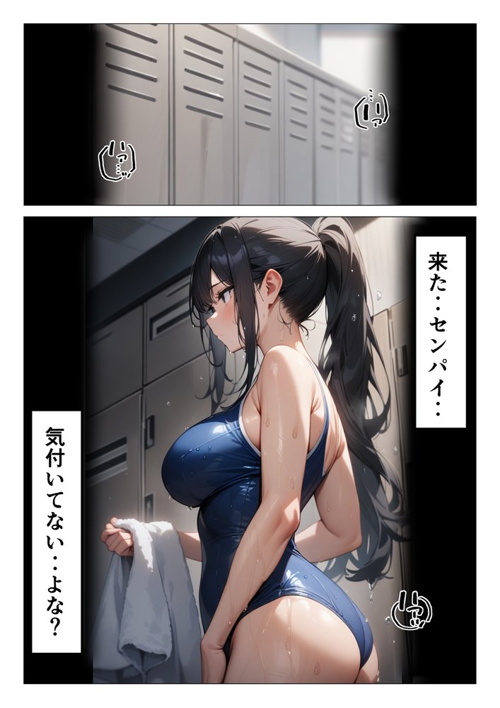 水泳部の世話焼き先輩が巨乳過ぎてオレのチンポがヤバい件【くろくろキャノン】 エロ同人誌画像 001