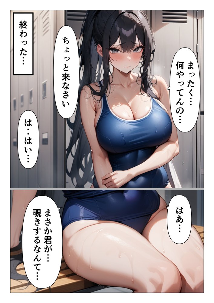 水泳部の世話焼き先輩が巨乳過ぎてオレのチンポがヤバい件【くろくろキャノン】 エロ同人誌画像 003