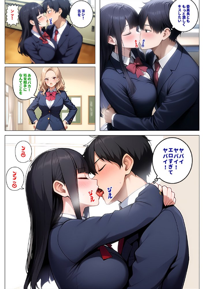 【メッチャエロい作品なので新作セールします】委員長とギャルがセックス勝負を始めたんだが俺が審判をする事になった話【暇人クラブ】 エロ同人誌画像 039
