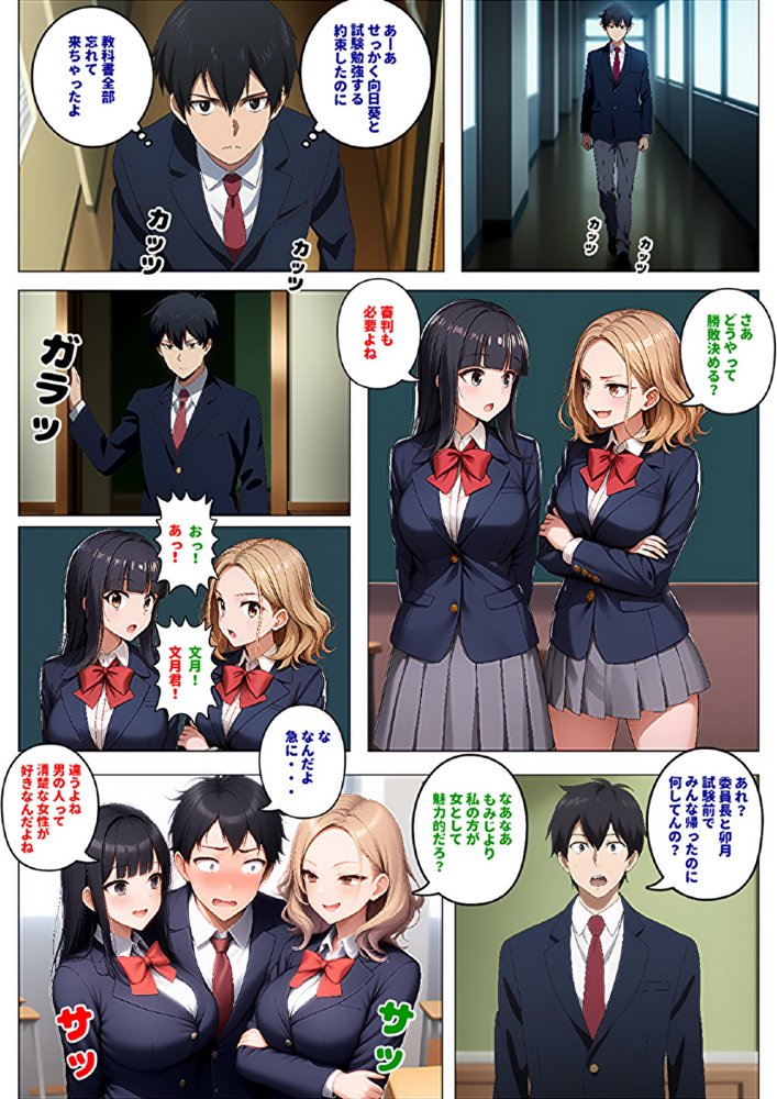 【メッチャエロい作品なので新作セールします】委員長とギャルがセックス勝負を始めたんだが俺が審判をする事になった話【暇人クラブ】 エロ同人誌画像 053