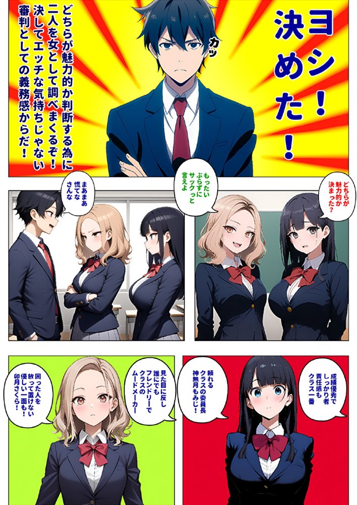 【メッチャエロい作品なので新作セールします】委員長とギャルがセックス勝負を始めたんだが俺が審判をする事になった話【暇人クラブ】 エロ同人誌画像 056