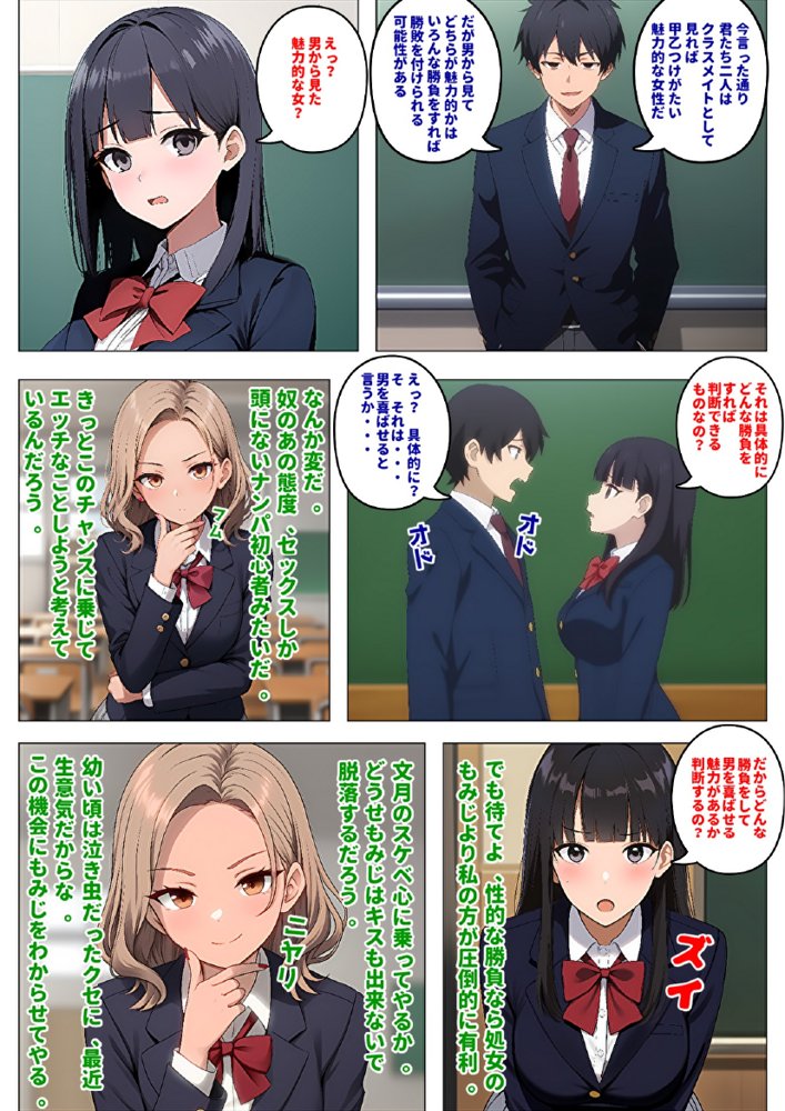 【メッチャエロい作品なので新作セールします】委員長とギャルがセックス勝負を始めたんだが俺が審判をする事になった話【暇人クラブ】 エロ同人誌画像 057