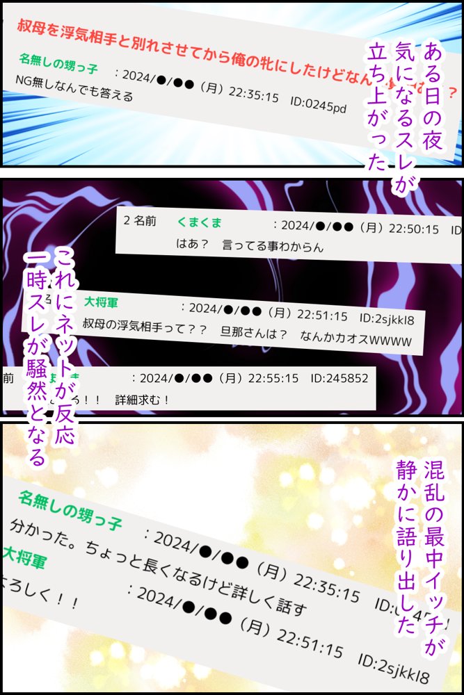 叔母を浮気相手と別れさせてから俺の牝にしたけどなんか質問ある？【飛龍革命】 エロ同人誌画像 001