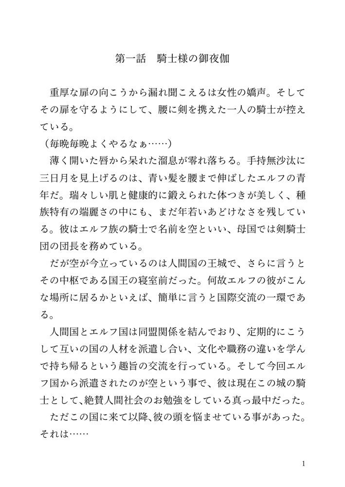 【小説】エルフ騎士様恥辱の御夜伽。絶倫ちんぽに雌伏せん【LETM】 エロ同人誌画像 012