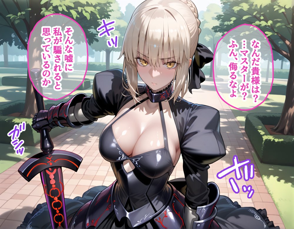 セイバーオルタとジャンヌオルタを着せ替え縛って無責任膣内出しする話【まいすたーM】 無料エロ漫画（同人誌）サンプル画像001