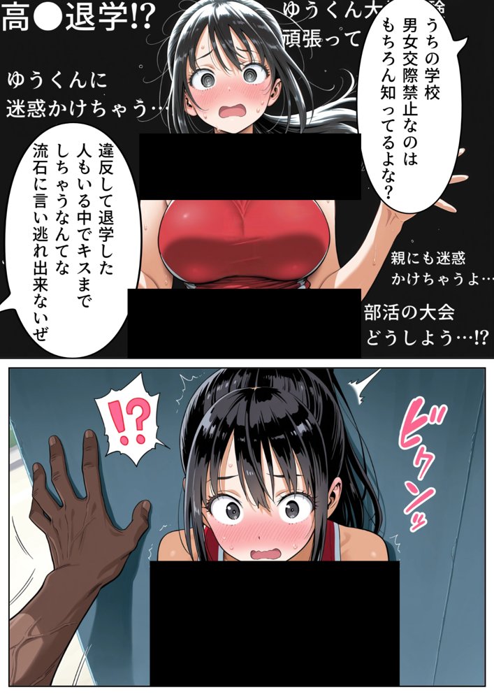 男女交際禁止の学校で隠れて付き合っていたら巨根の先輩にバレて潮吹きアクメさせられた話【エロこみっ】 hitomi無料エロ漫画（同人誌）サンプル画像013