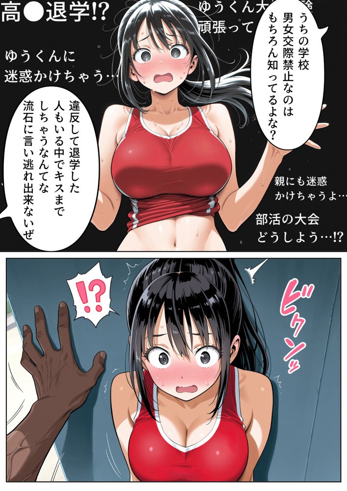 男女交際禁止の学校で隠れて付き合っていたら巨根の先輩にバレて潮吹きアクメさせられた話【エロこみっ】 hitomi無料エロ漫画（同人誌）サンプル画像014
