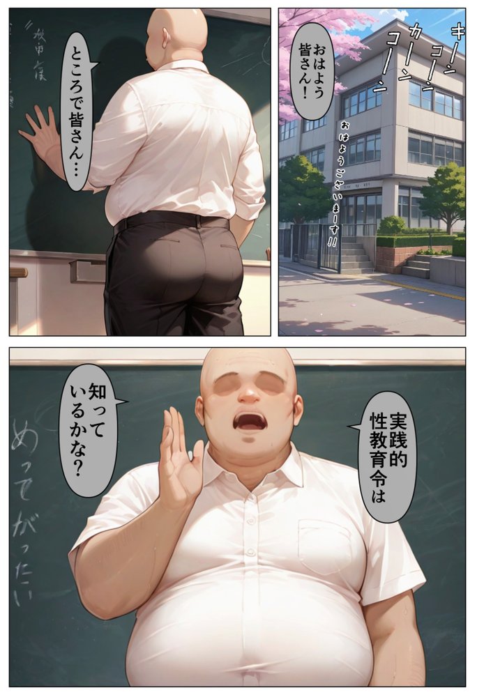 彩南学園の性教育〜浅い性知識を改善するためにひたすらセックスをヤりまくる1週間の孕ませ生活【淫乱マッスル】 無料エロ漫画（同人誌）サンプル画像001