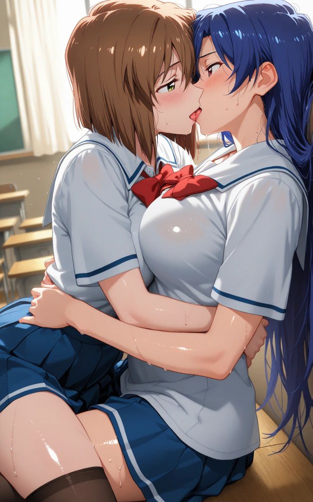 【発情美少女】【百合】アイドル☆スター 如月☆早×萩☆雪歩【画像生成マン】 hitomi無料エロ漫画（同人誌）サンプル画像005
