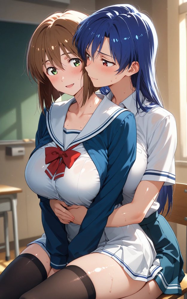 【発情美少女】【百合】アイドル☆スター 如月☆早×萩☆雪歩【画像生成マン】 hitomi無料エロ漫画（同人誌）サンプル画像013
