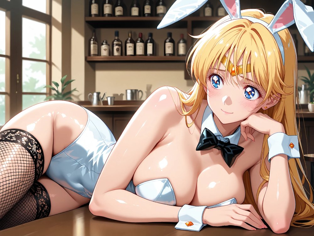 【発情美少女】美少女戦士セーラー〇ーン セー〇ーヴィーナス  バニーガール編【画像生成マン】 無料エロ漫画（同人誌）サンプル画像009