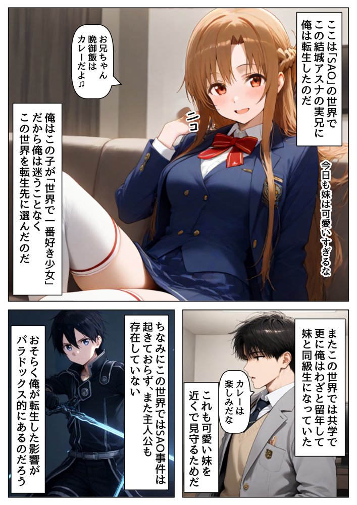 俺は大好きな結城アス●のお兄ちゃんになる《セリフ有りCG版》〜《お兄ちゃんに転生》〜【『妹＆幼馴染』大好き商店（byハマダ殿下）】 無料エロ漫画（同人誌）サンプル画像012