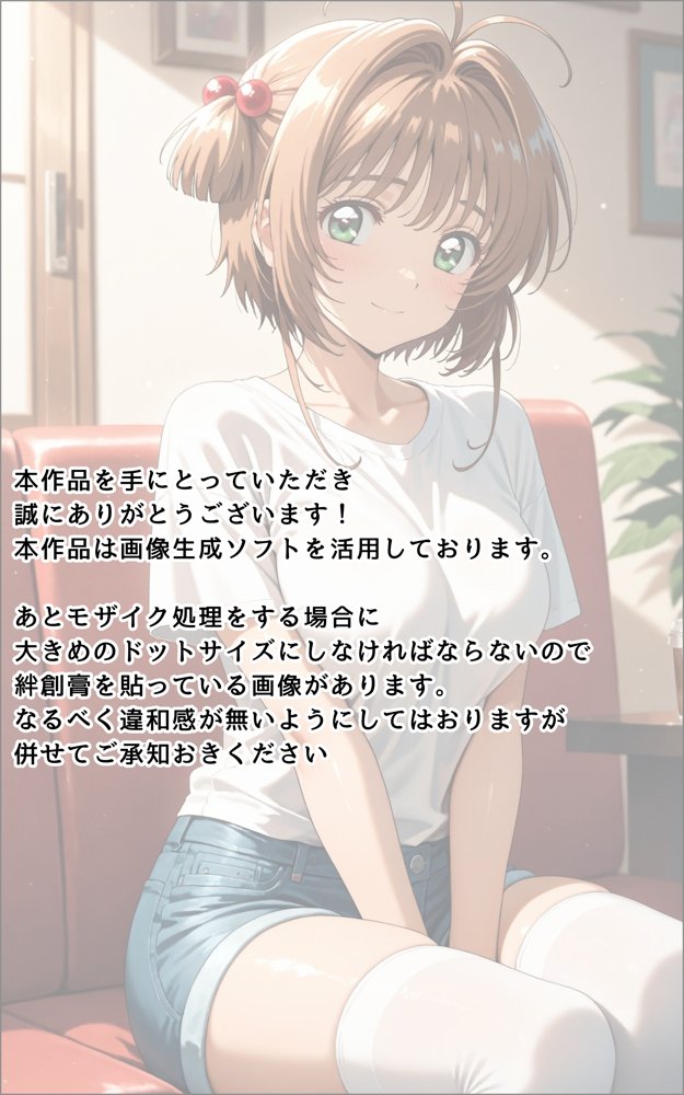 【発情美少女】カードキ〇プターさくら 木之〇桜 室内イチャイチャ編【画像生成マン】 無料エロ漫画（同人誌）サンプル画像032