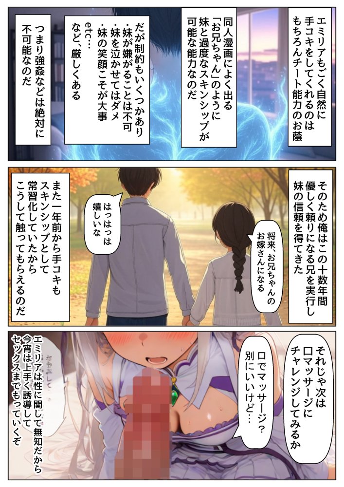俺は大好きなリゼロのお兄ちゃんになる《セリフ有りCG版》〜《お兄ちゃんに転生》〜【『妹＆幼馴染』大好き商店（byハマダ殿下）】 無料エロ漫画（同人誌）サンプル画像064