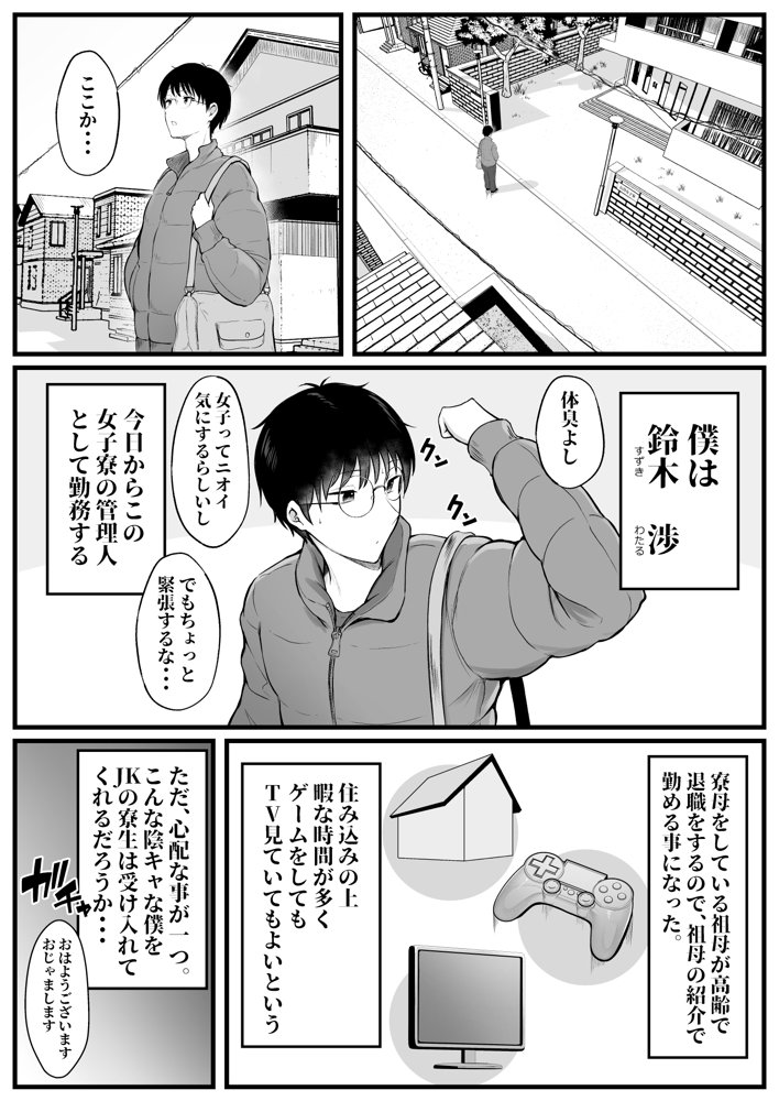 女子寮管理人の僕はギャル寮生に振り回されてます【猫耳と黒マスク】 無料エロ漫画（同人誌）サンプル画像001