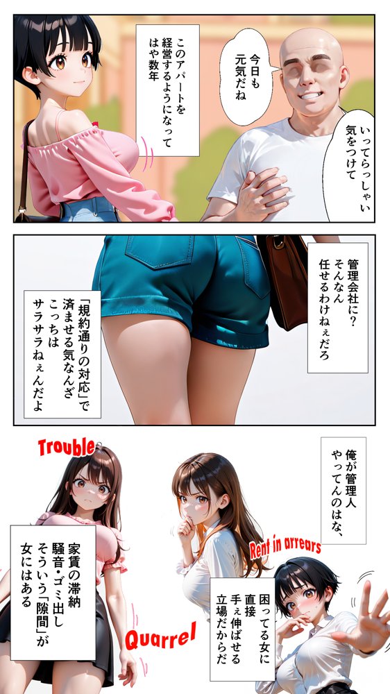 おぢさんに犯られた女〜家賃滞納編【ぶりき金魚】 hitomi無料エロ漫画（同人誌）サンプル画像002