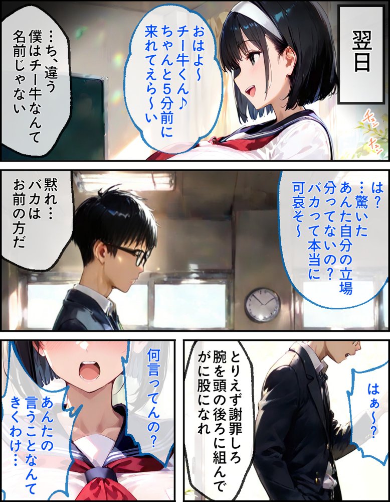 成績優秀な生徒会長がチー牛専用の家畜になる話   1【蜜壺レストラン】 hitomi無料エロ漫画（同人誌）サンプル画像015