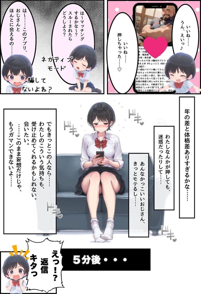おじさん限定マッチングアプリ【おじ恋】で処女捧げちゃいました。【種付け出版】 無料エロ漫画（同人誌）サンプル画像019