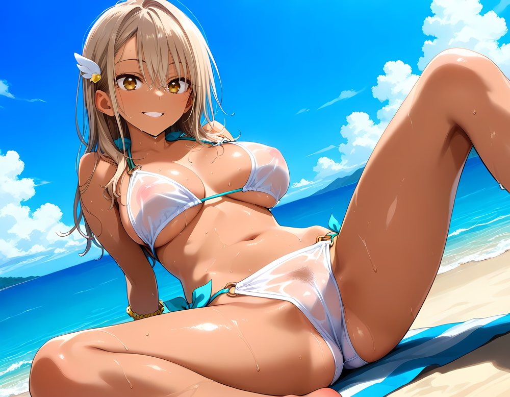 ヤリマンビーチへようこそ！中出し放題の楽園で水着ギャルとハメまくり Vol.3【おかわり版】【にゅるにゅる書房】 無料エロ漫画（同人誌）サンプル画像001