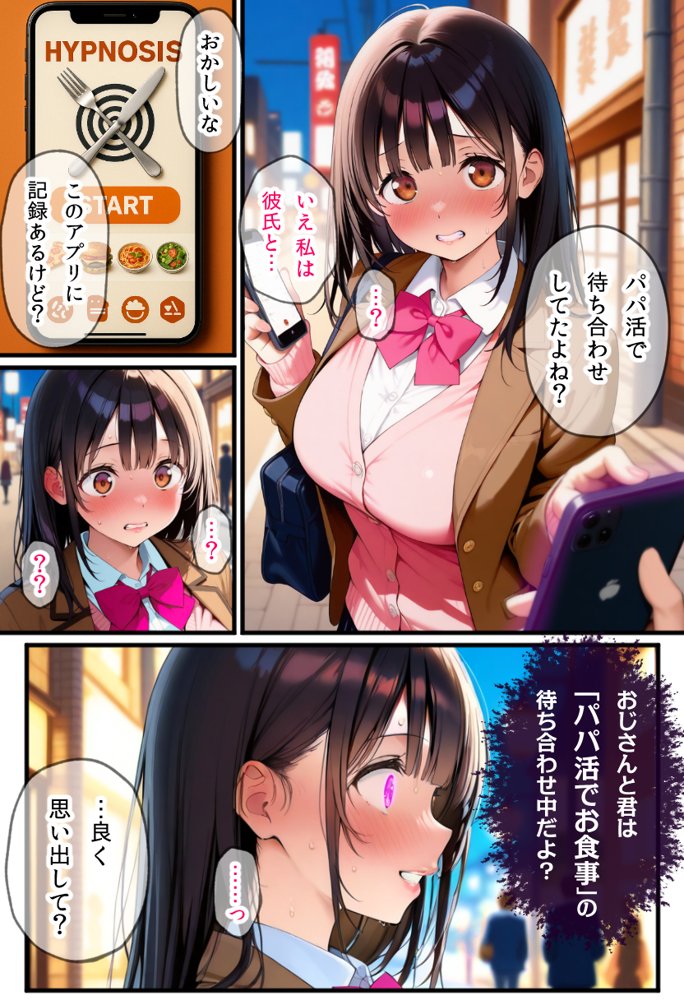 「即ぱこ種付けグルメ」 催●NTRパパ活〜Hカップ優等生を実食〜【ひよこバナナ】 エロ同人誌画像 009