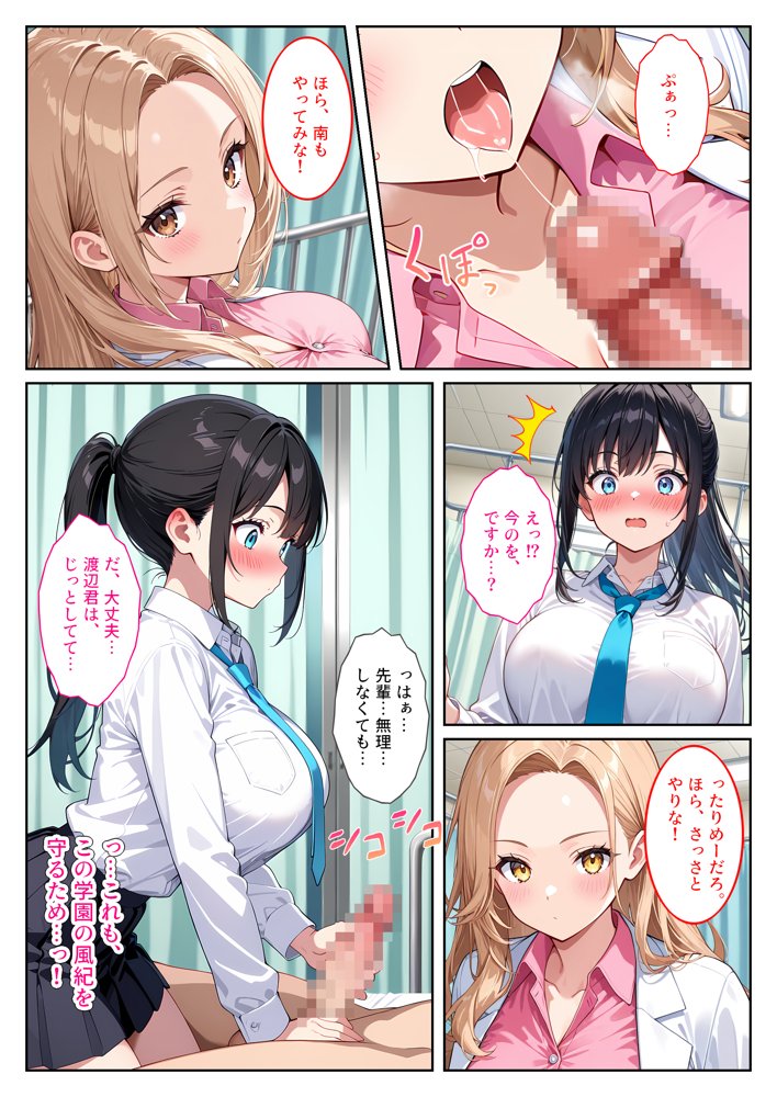 快楽に目覚めた無垢な爆乳風紀委員長とドMなギャル保健医に射精管理されています！【StudioSR（妹･人妻･巨乳推し）】 無料エロ漫画（同人誌）サンプル画像016