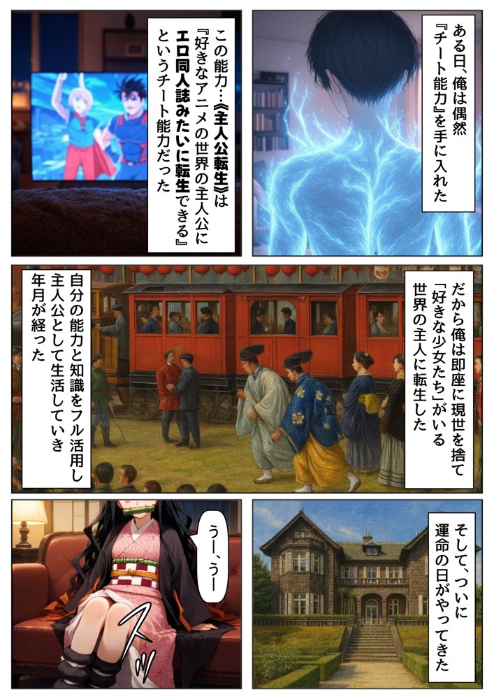 鬼滅な少女達に種付けしまくる【前編:遊郭編まで】《ストーリー＆台詞あり》〜【巨根チート主人公転生】〜【妹大好き商店（byハマダ殿下）】 無料エロ漫画（同人誌）サンプル画像001