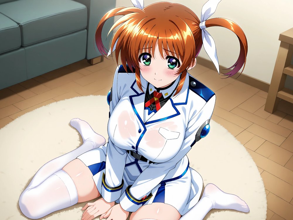 【雌イキヒロイン】魔法少女リ●カルなのは  おじさんと禁断の魔力供給  〜バリアジャケットのまま濃厚ザーメン注入〜【画像生成マン】 hitomi無料エロ漫画（同人誌）サンプル画像004