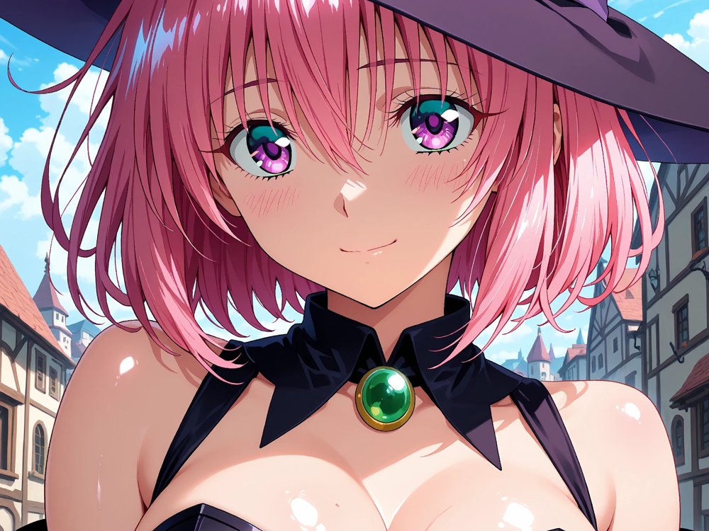 【発情ヒロイン】T●Loveる  モモ・ベ●ア・デビルーク  魔法使いコスで野外授業…しっぽまで感じるの！【画像生成マン】