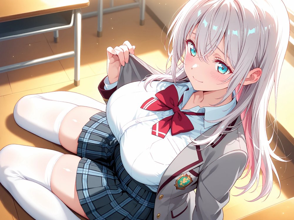 【雌イキヒロイン】ロシデレ  アーリャさん  〜用務員のおじさんと制服のまま誰もいない旧校舎で〜【画像生成マン】