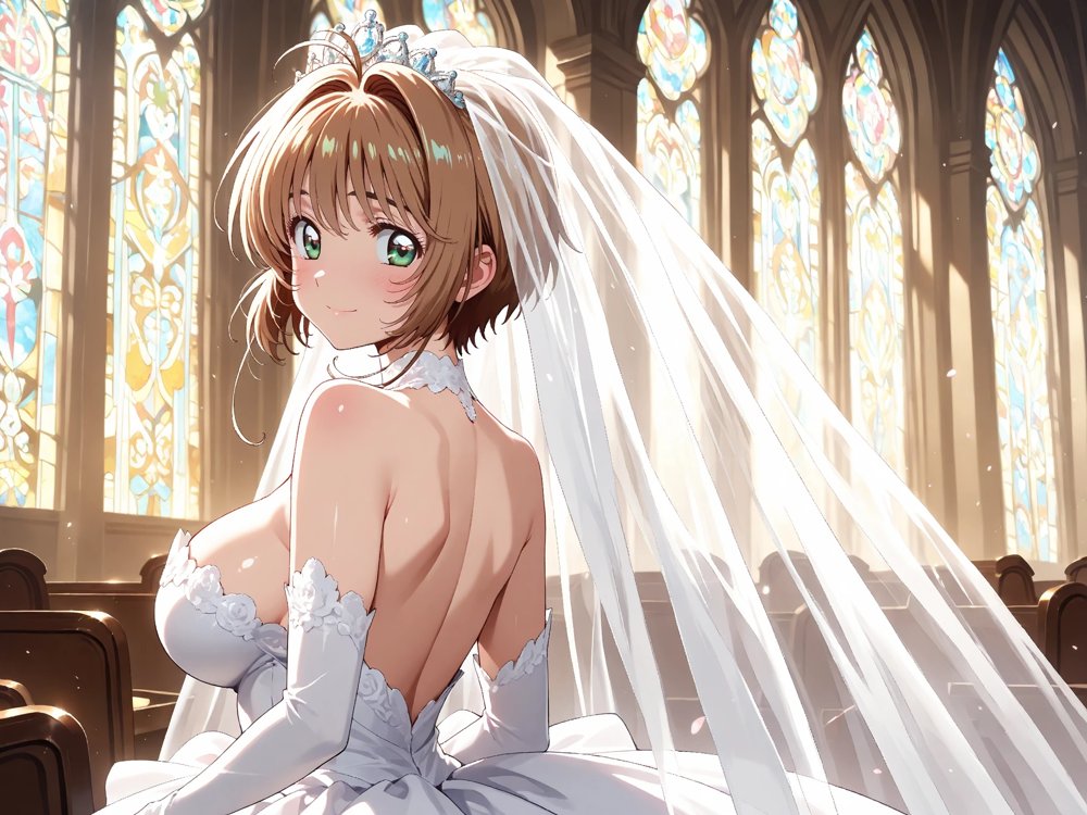 【雌イキヒロイン】 カード●ャプターさくら 純白ドレスの花嫁陵●〜カード使いの少女とおじさんの背徳の儀〜【画像生成マン】 hitomi無料エロ漫画（同人誌）サンプル画像009