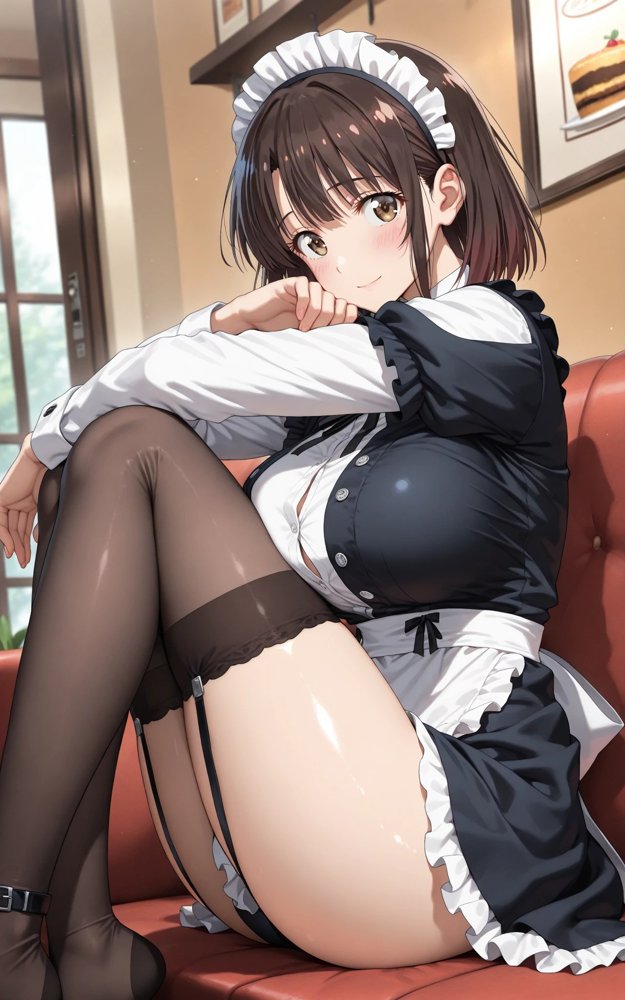 【発情ヒロイン】冴えない彼女〇育てかた  加〇恵  メイド編【画像生成マン】