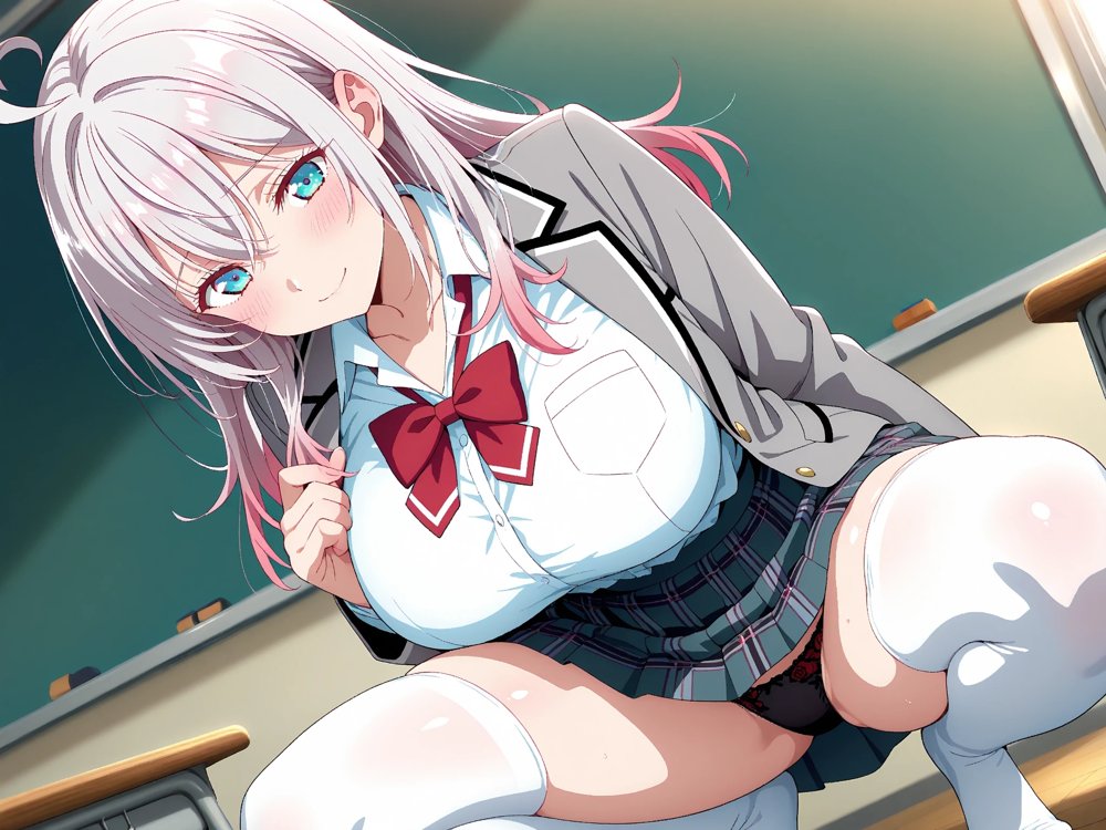 【雌イキヒロイン】ロシデレ  アーリャさん  〜用務員のおじさんと制服のまま誰もいない旧校舎で〜【画像生成マン】
