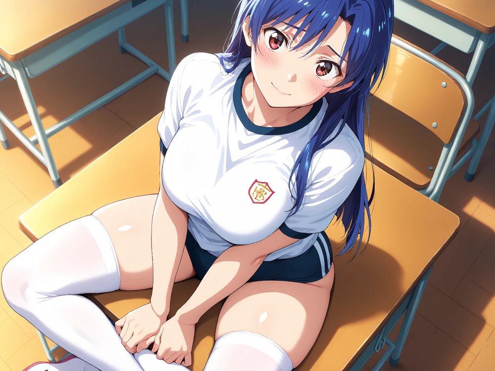 【雌イキヒロイン】アイドルマ●ター  如●千早  ブルマでスポンサーおじさんにご奉仕【画像生成マン】 hitomi無料エロ漫画（同人誌）サンプル画像010