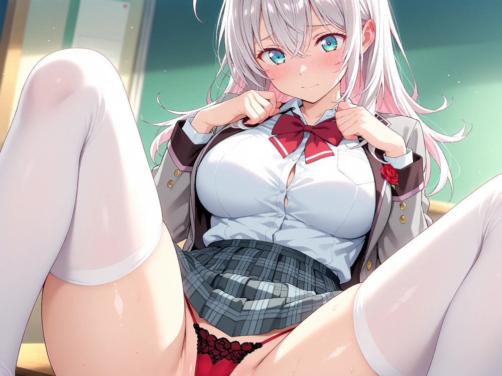 【雌イキヒロイン】ロシデレ  アーリャさん  〜用務員のおじさんと制服のまま誰もいない旧校舎で〜【画像生成マン】
